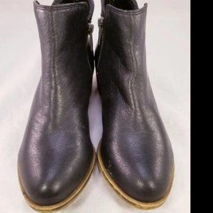 LUCKY BRAND DUAL SIDE ZIPPER WOMEN ANKLE LEATHER BLACK BOOTS SIZE 7M/37